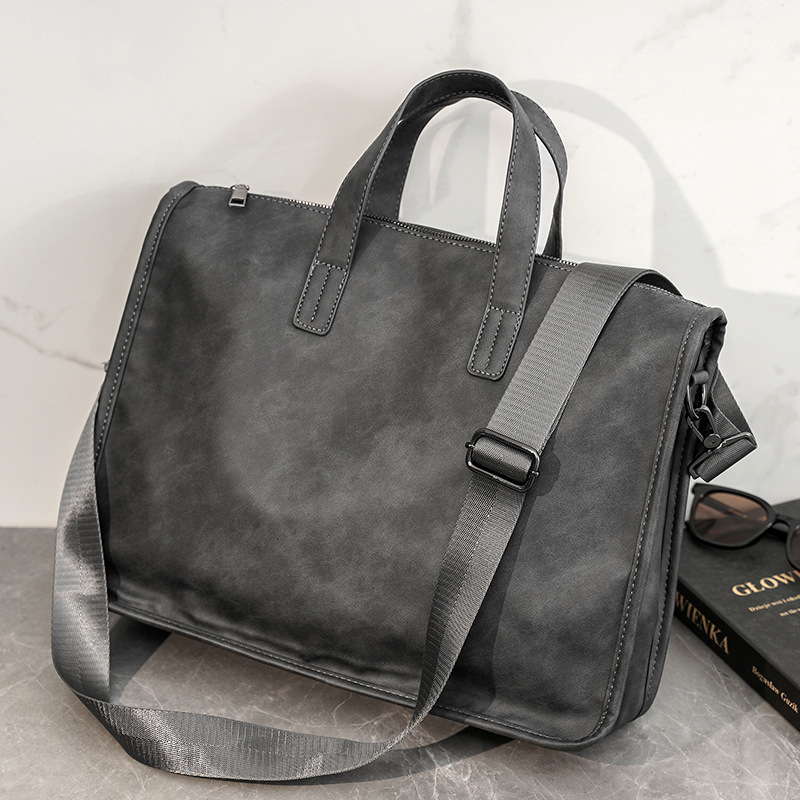 Leather Briefcase - Bolsa masculina casual de negócios, bolsa