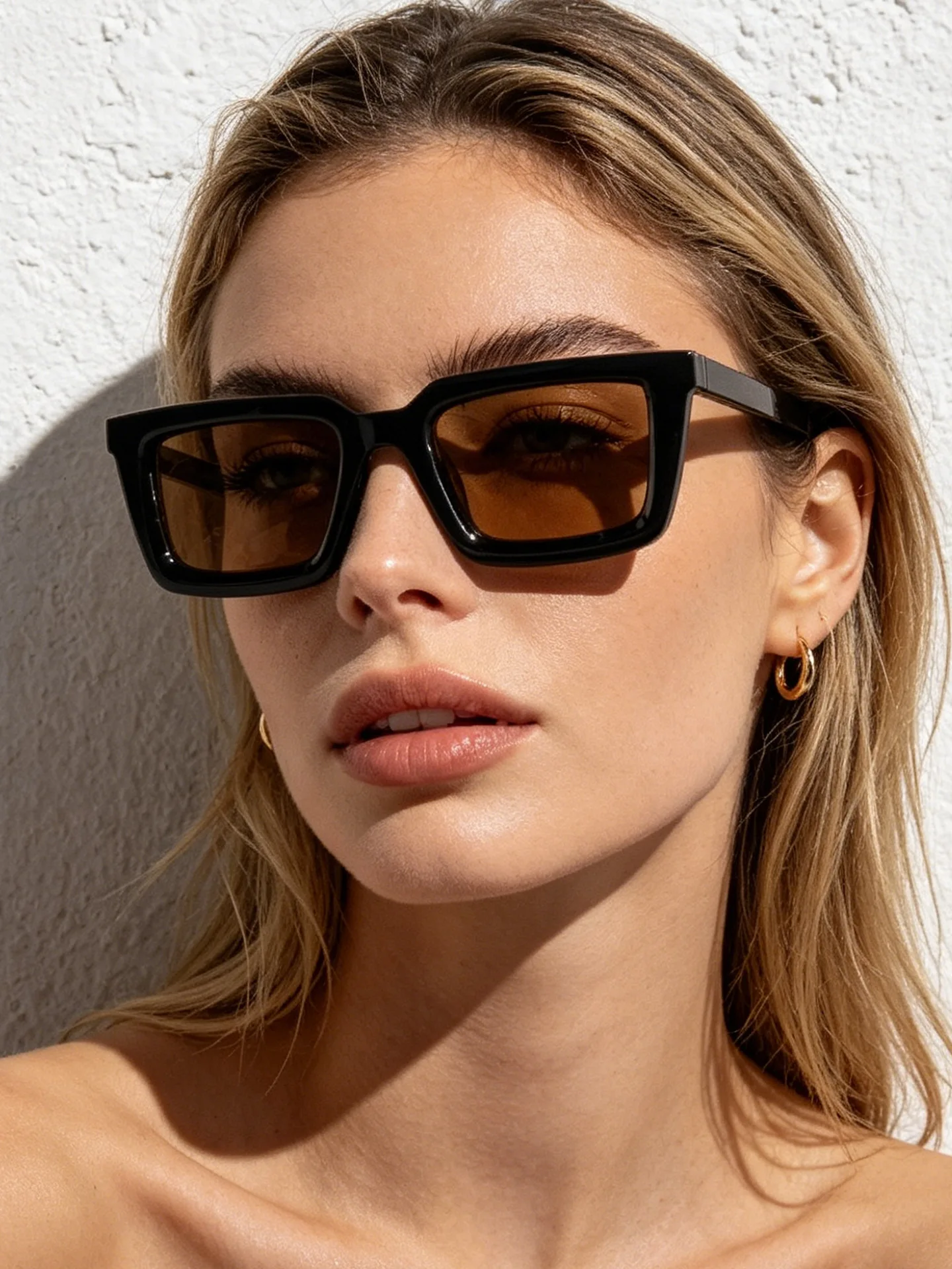 Sunglasses Uv400 - Óculos de sol retangulares vintage, para