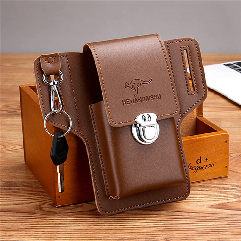 Leather Wallet Men - Saco de cinto de telefone para