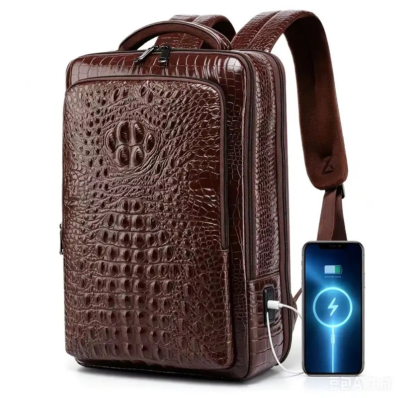Leather Briefcase - Nova mochila masculina de couro com