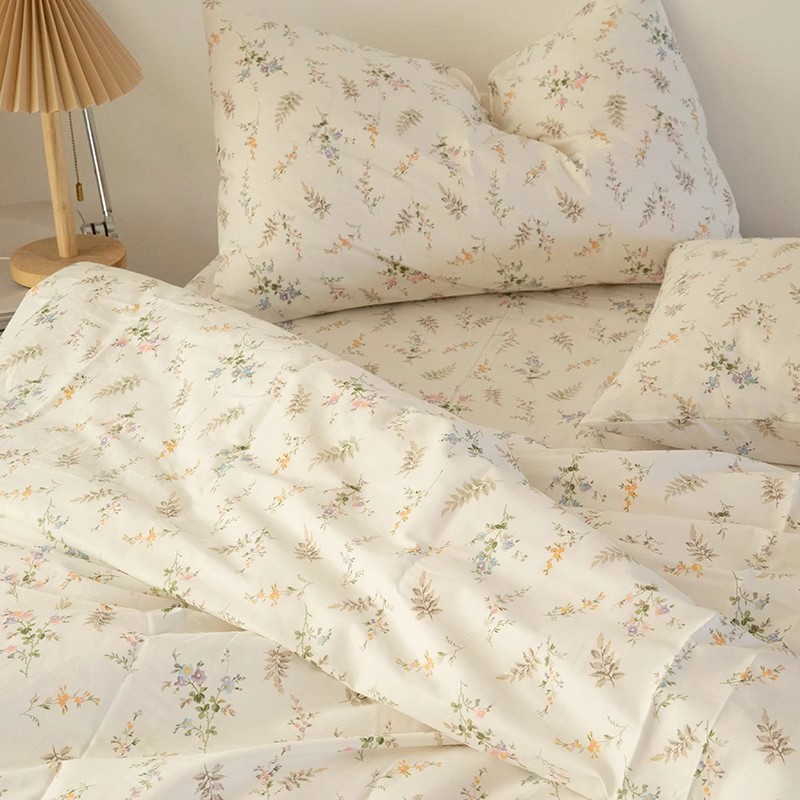 Silk Pillowcase - Conjunto de Cama Floral Pastoral INS