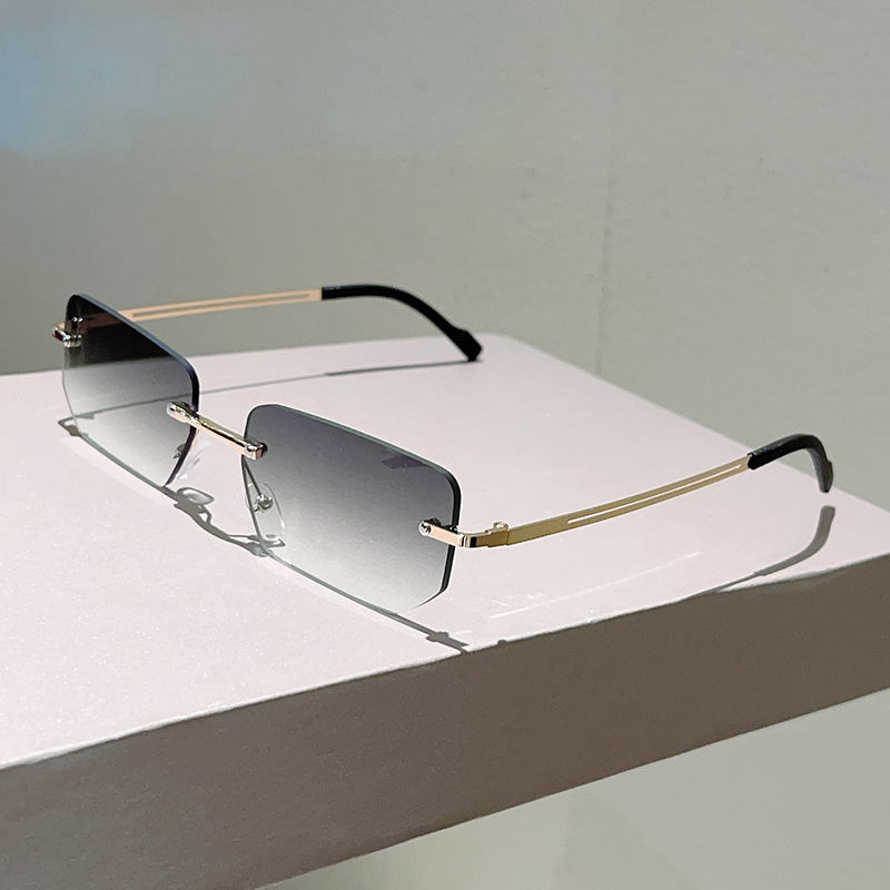 Sunglasses Uv400 - Óculos de sol retangulares sem armação,