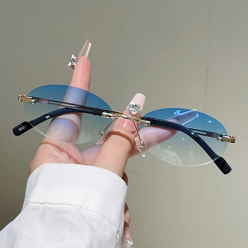 Óculos de sol ovais sem armaçã - Sunglasses Uv400 avaliação e preço