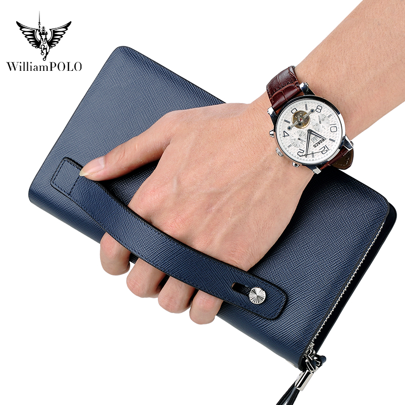 Bolsa de Mão de Couro Luxuosa  - Leather Wallet Men avaliação e preço