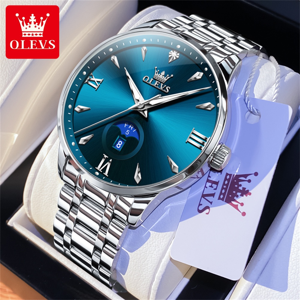 Olevs fase da lua relógios mas - Luxury Watch Men avaliação e preço