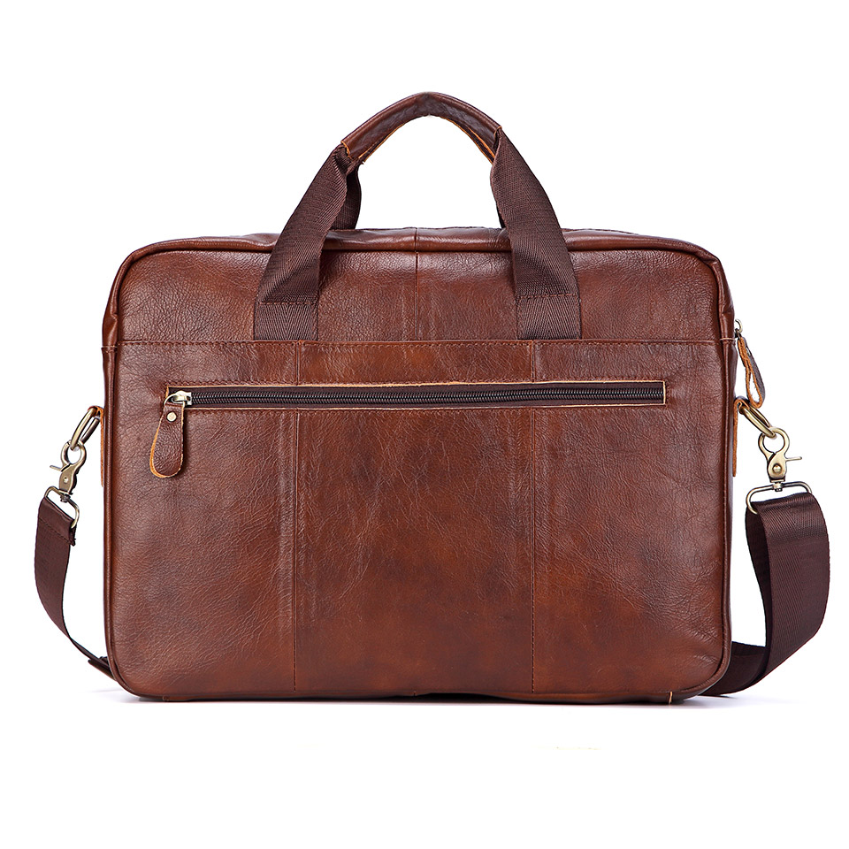 Homens de couro genuíno bolsas - Leather Briefcase avaliação e preço