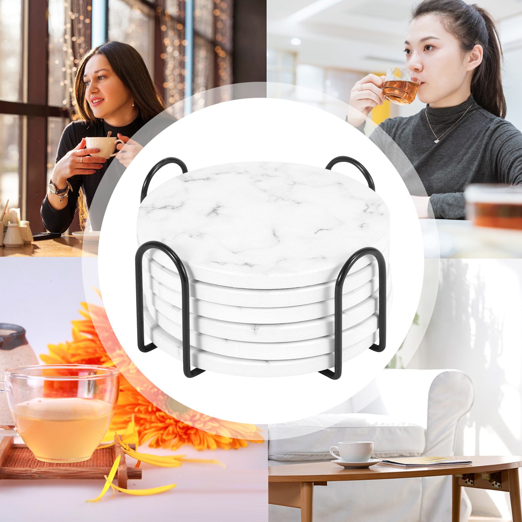 ABAH - Conjunto de Porta-Copos - Marble Coaster Set avaliação e preço