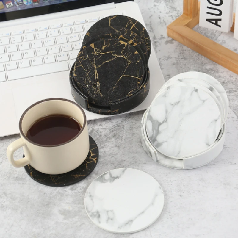 6 peças porta-copos de mármore - Marble Coaster Set avaliação e preço