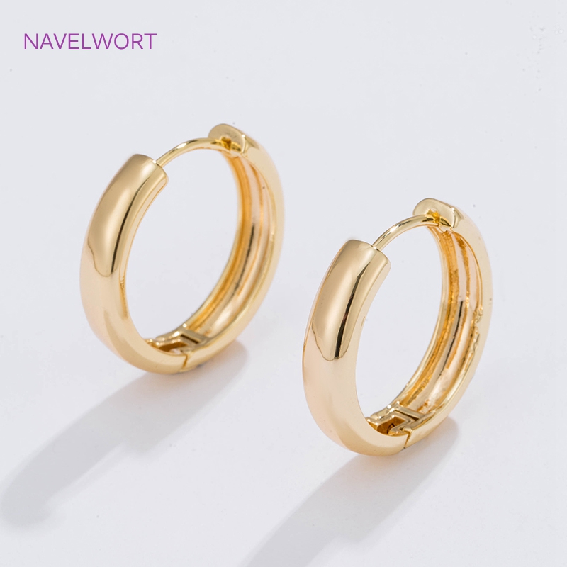 Brincos de argola circulares b - Gold Plated Jewelry avaliação e preço