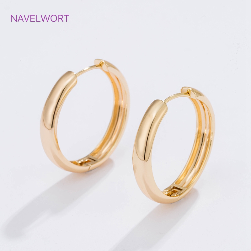 Brincos de argola circulares b - Gold Plated Jewelry avaliação e preço