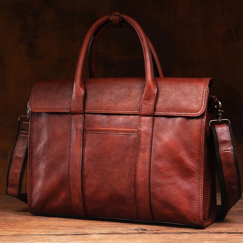 Bolsa de couro curtido vegetal - Leather Briefcase avaliação e preço
