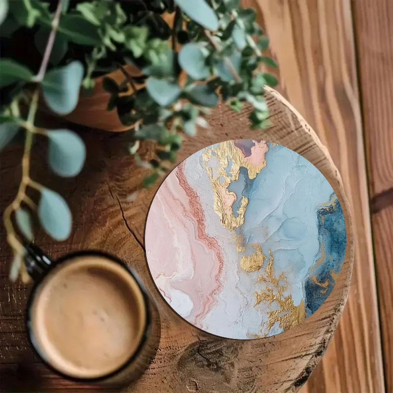 4 Peças de Porta-Copos com Pad - Marble Coaster Set avaliação e preço