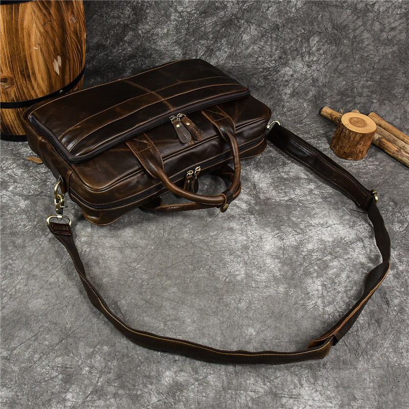 Bolsa De Couro Genuíno De Luxo - Leather Briefcase avaliação e preço