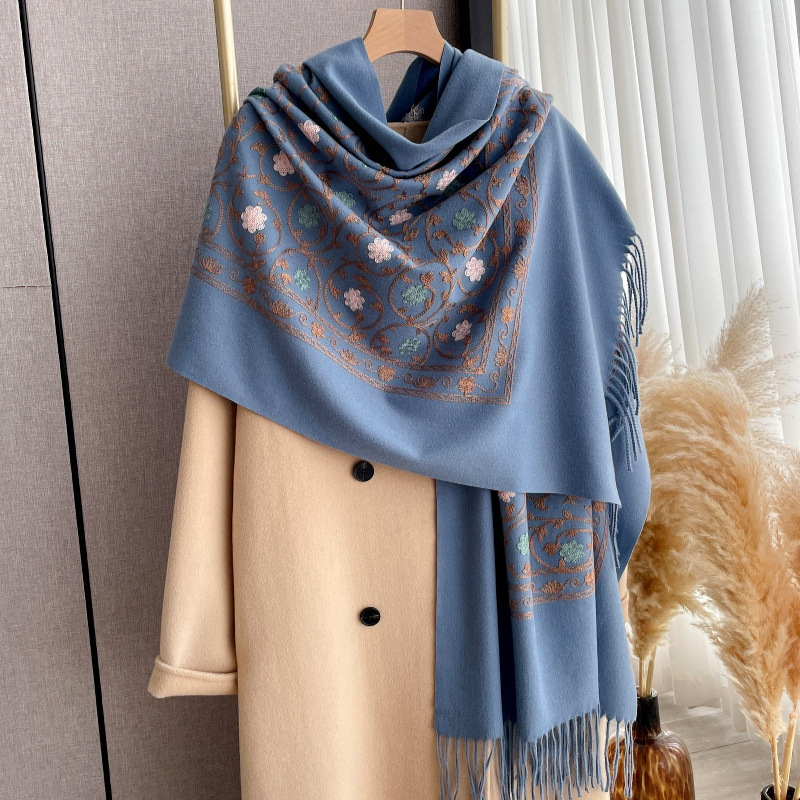 2025 novo bordado cachecol de  - Cashmere Scarf avaliação e preço