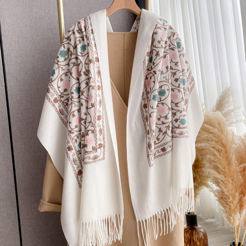 2025 novo bordado cachecol de  - Cashmere Scarf avaliação e preço