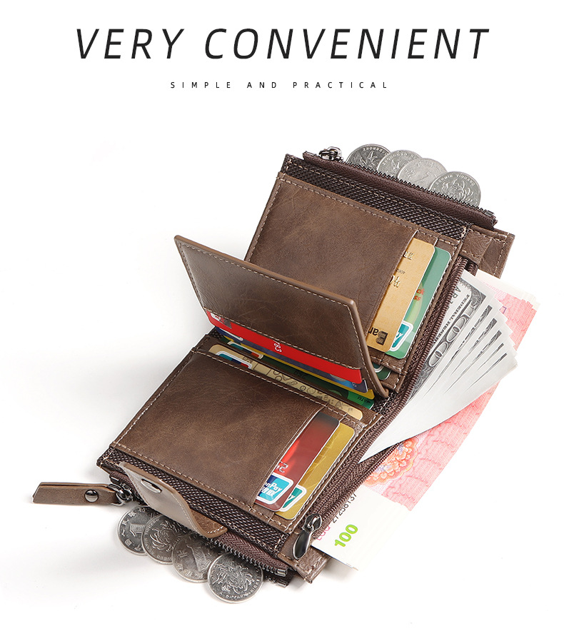Carteira curta fina de couro d - Leather Wallet Men avaliação e preço