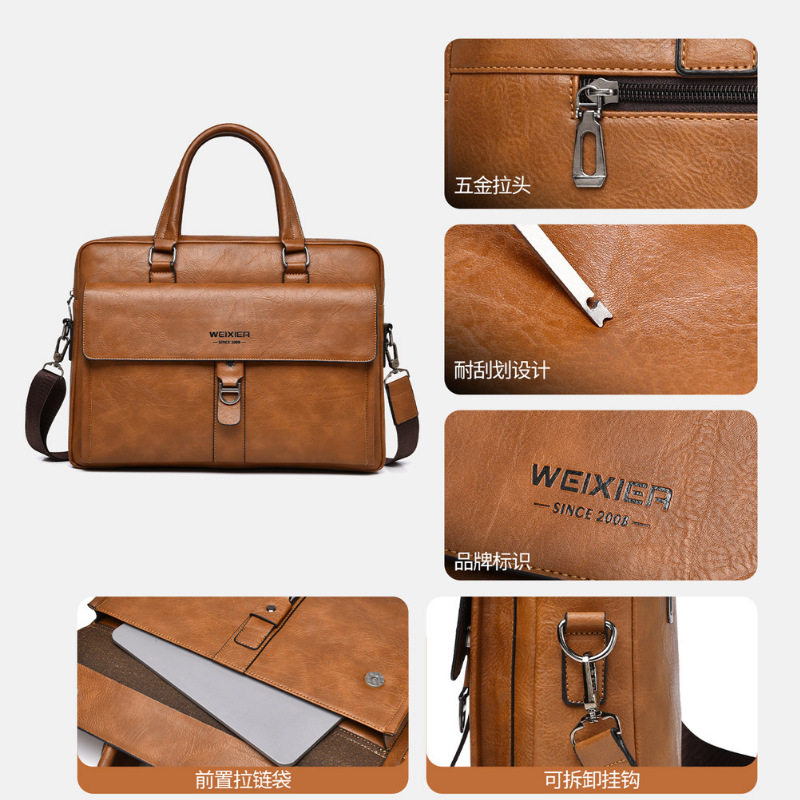 Pasta Executiva Masculina Vint - Leather Briefcase avaliação e preço