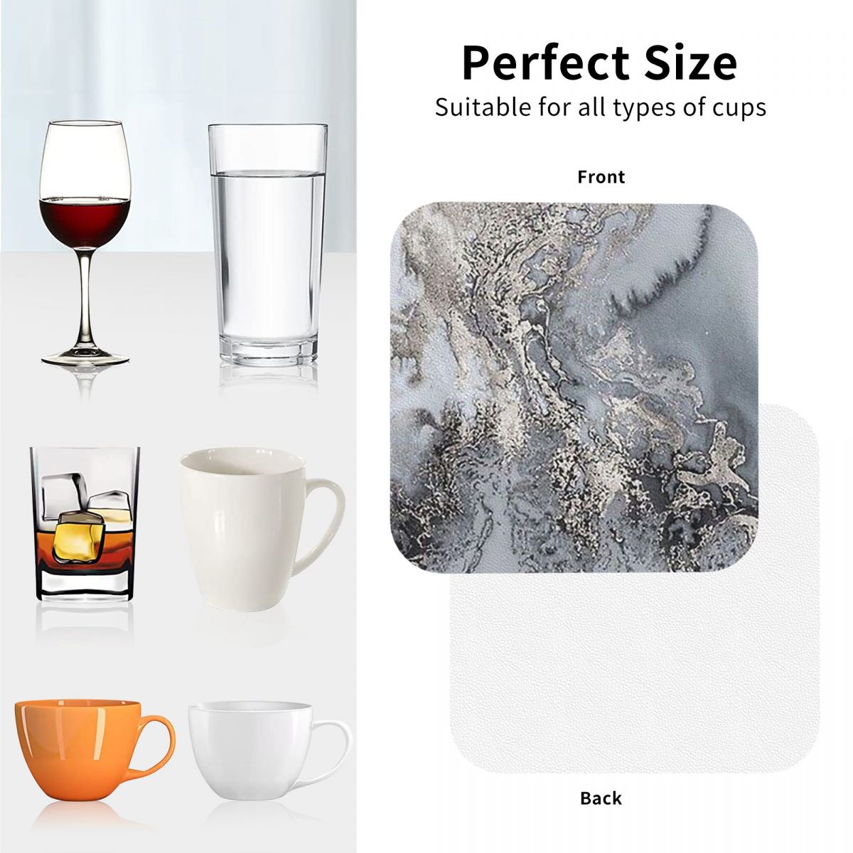 Sousplats de PVC em Couro com  - Marble Coaster Set avaliação e preço